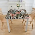 thumbnail image 3 of BANET Animal Print Tablecloth with Lace Trim Spring Summer Tablecloths Polyester Table Cover Waterproof Wipeable Table Cloth Linen for Kitchen, 3 of 7