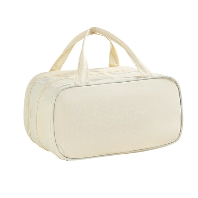TACILIP Makeup Organizer, Large-capacity Portable Cosmetic Bag with Three-layer Partitions for Storage