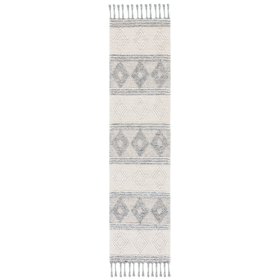 SAFAVIEH Natura Andrina Southwestern Runner Rug, Ivory/Grey, 2'3" x 9'