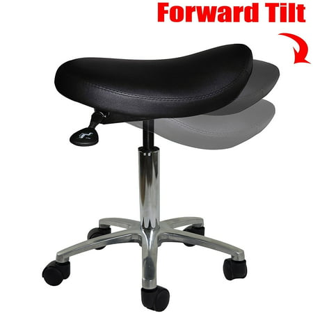 2xhome - Adjustable Saddle Stool Chair with Forward Tilting Seat for Clinic Hospital Pharmacy Medical Beauty Lab Exam Office Technician Physical Occupational Therapy