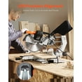 thumbnail image 2 of 12-Inch Sliding Compound Miter Saw, 15 Amp Corded Motor, Double Bevel, 60-Tooth Blade for Woodworking, 2 of 11