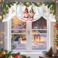thumbnail image 6 of Merry Christmas Gnome Tie Up Valances Curtain, Colored Ball Green Pine Tree Winter Adjustable Rod Pocket Short Window Treatment Tie Up Curtains Valances for Kitchen Living Room Bathroom 54x18 In, 6 of 9