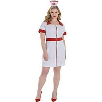 Sexy Call The Shot Nurses Dress Costume w/Headband - Plus 3X (22-24) | Polyester | White | 1 Set