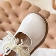 thumbnail image 6 of Cute Little Girls Girls' Dress ShoesShoes Kids Ankle Strap Ballet Flats With Elegant Bowknot And Pearls Soft Sole Toddler Big Kid Dress Shoes For School Dance, 6 of 8