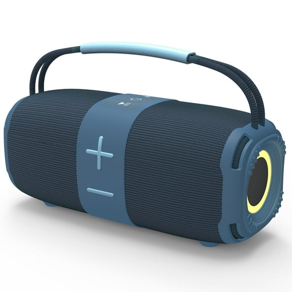 Babyltrl Portable Bluetooth 5.3 Speaker,9.3" Wireless Speaker with Dynamic LED Lights and Powerful 360° Sound,TWS Pairing,Outdoor Music Party Show,Blue