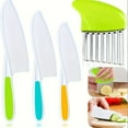 thumbnail image 2 of 5 Pcs Safety Cooking Knife, Plastic Kitchen Knife With Wrinkle Knife, Serrated Edge Plastic Knife For Real Cooking And Cutting Fruit, Bread, Vegetables, 2 of 9
