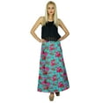 thumbnail image 5 of Bimba Floral Reversible A-Line Skirt Chic Style Indian Clothing Retro Maxi, 5 of 6