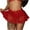 Red, variant on IROINNID Women's High Waist Mesh Skirt Panties Short Elastic Waist Mini Solid Color Skirt