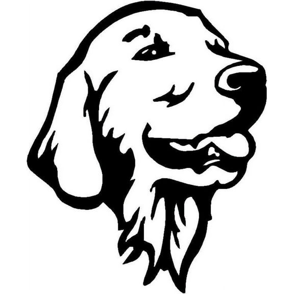 2 Pack - StickerDad® Golden Retriever Head OL Vinyl Decal - Size: 5", Color: Black - Windows, Walls, Bumpers, Laptop, Lockers, etc.
