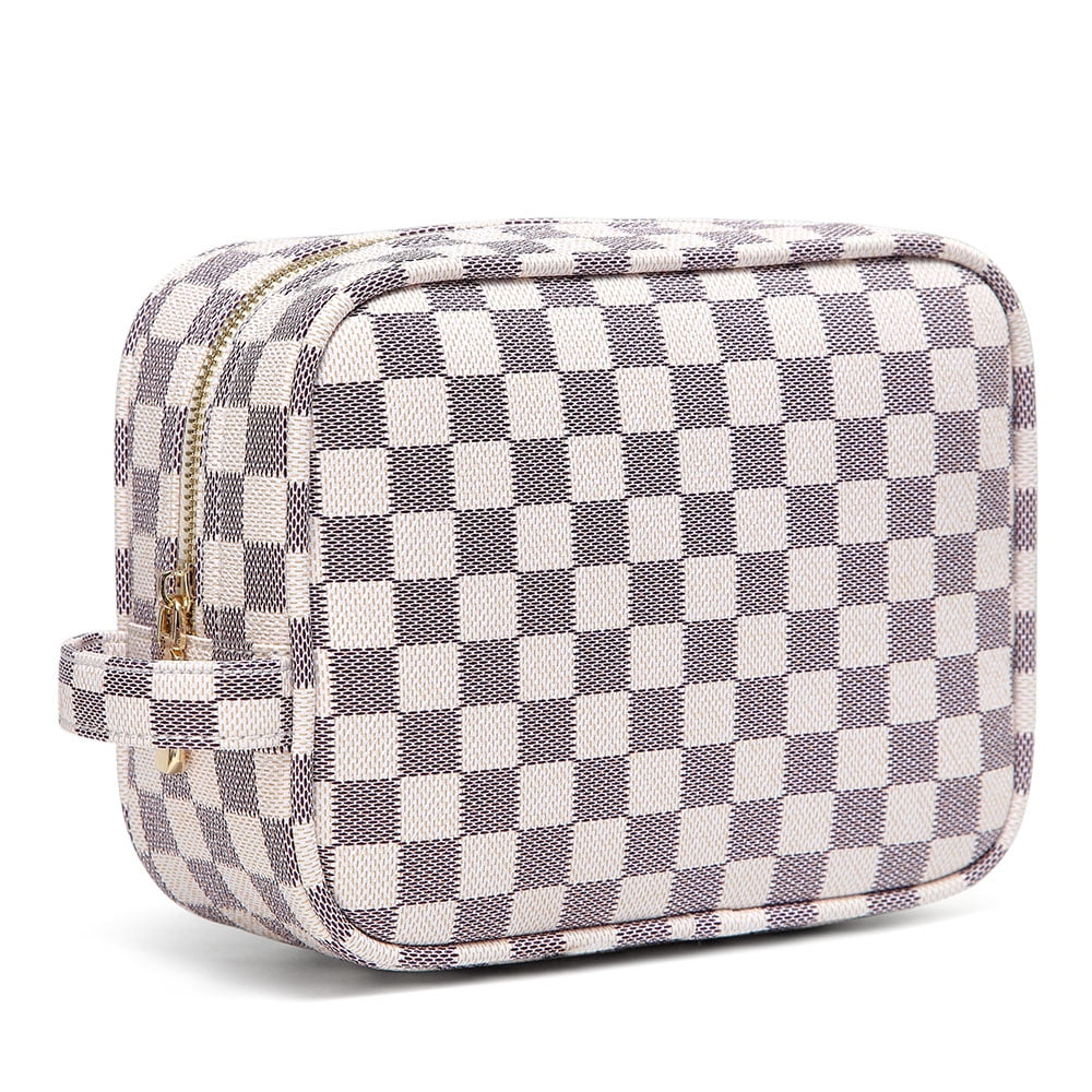 Vegan Leather Checkered Cosmetic Bag (Multiple Colors) – Lola Monroe  Boutique