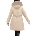 thumbnail image 5 of Womens Coats Women Warm Pocket Coat Turn Down Collar Long Jacket Winter Down Parkas Cute Clothes Winter Coat for Women,Womens Zip Up Jacket Ladies Tops 3XL, 5 of 5