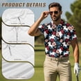 thumbnail image 7 of Binienty Tropical Horse Floral Funny Couple Golf Shirts Versatile Casual His and Hers Golf Shirts with Zip Up Collar Classic Fit Short Sleeve Athletic Tops for Golf Running Sports, 7 of 7
