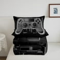 thumbnail image 4 of Grey Gaming King Size Comforter Set - Gamer Comforter Boys Bedding Sets, Neon Lights Abstract Geometry Design Gamer Room Decor for Boys, 4 of 5