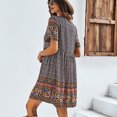 thumbnail image 4 of Vestido Estampado,Vestido Estampado De Mujer Vestido De Manga Corta De Vacaciones Vestido Estampado De Mujer Rendimiento Confiable, 4 of 6