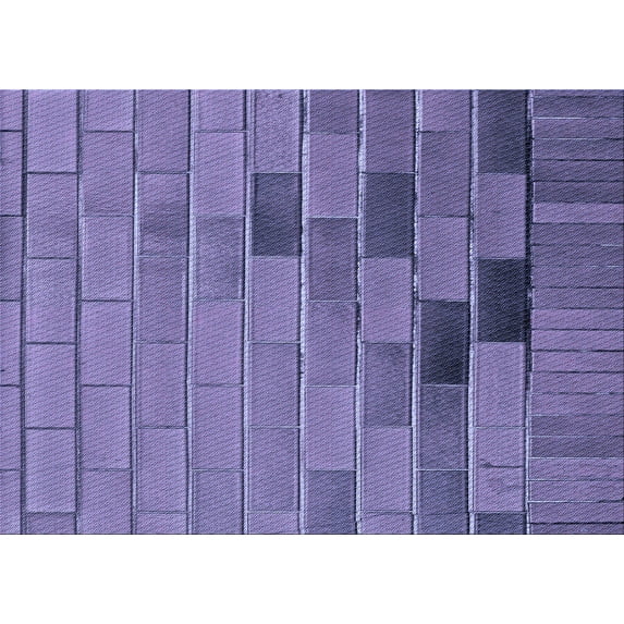 Ahgly Company Indoor Rectangle Patterned Deep Periwinkle Purple Area Rugs, 2' x 5'