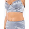 thumbnail image 4 of 2 Piece Bralette Crop Top Mini Skirt Adjustable Straps Lace Trim Nightwear Sleepwear Outfit, 4 of 7