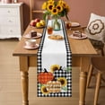 thumbnail image 2 of Thanksgiving Table Runner 48 Inches Long Farmhouse Dress Scarves, Fall Orange Black Plaid Pumpkin Sunflower Dining Tablerunner for Coffee Table/Kitchen Island/Party Décor, 13" x 48", 2 of 8