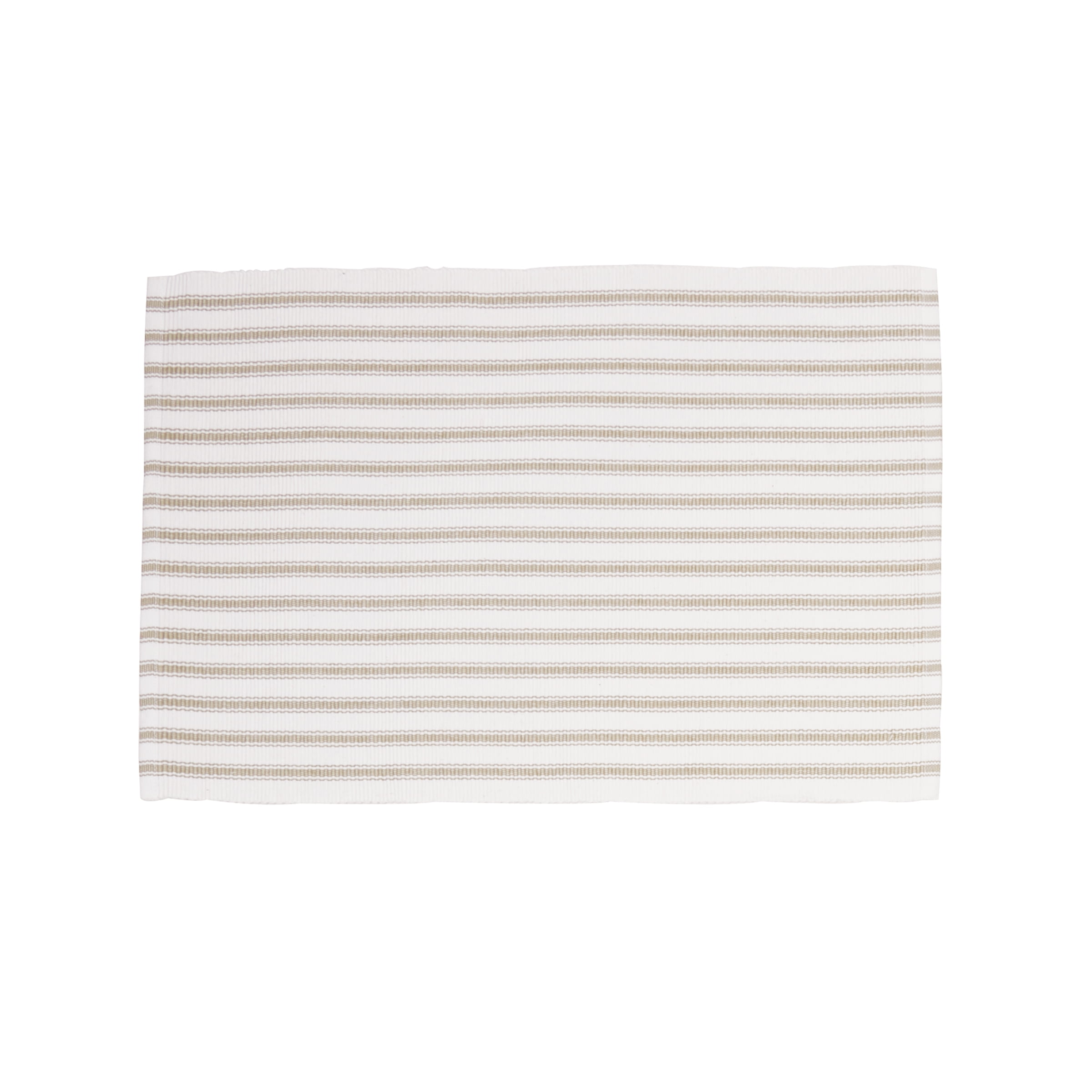 Ticking Stripe Sandstone Cotton Placemat Set of 6