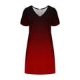 thumbnail image 7 of Bovxnpu Summer Dresses for Women, Short Sleeve T Shirt Casual Midi Dresses, Women's V-Neck Short Sleeve Printing Dresses Elegant Casual Comfortable All Occasio Dress, 7 of 7