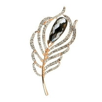 Lifetechs Brooch Peacock Feather Shape Hollow Shiny Rhinestone Stainless Exquisite Colorfast Luxury Bag Collar Scarf Hat Decoration Clothes Pin Lady Jewelry