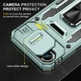 thumbnail image 2 of Dteck Case for iPhone 16e / iPhone 17e,Shockproof Rugged Case with Slide Camera Cover Rotated Ring Kickstand Military-Grade TPU+PC Back Phone Case for iPhone 16e/17e,Darkgreen, 2 of 7