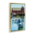 thumbnail image 4 of Stupell Industries Tranquil Boat Harbor Landscape & Nature Painting Gold Floater Framed Canvas Art Print Wall Art, 17 x 25, 4 of 10