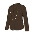 thumbnail image 4 of Duoif Womens Blazer Fashion Women's Autumn and Winter New Solid Color Temperament Casual Suit Short Coat Female Blazers for Women Business Casual Brown M, 4 of 7