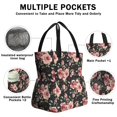 thumbnail image 3 of Pioneer Flower Floral Print Pattern Drawstring Lunch Bag Women - Drawstring Lunch Bag Insulated for Work Office - Stain-Resistant Large Lunchbags for Women with Multi-Pockets, 3 of 6