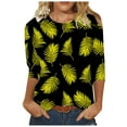 thumbnail image 1 of Haut Sexy Rétro Nature Col Rond Imprimé Manches 3/4 95 % Polyester, 5 % Spandex (Noir, TG), 1 of 5