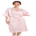 thumbnail image 5 of LYMAYTER ‌Satin Robe‌ for Women Elegant Lightweight Kimono Bathrobe Bridal Party Loungewear M-XXXL, 5 of 7