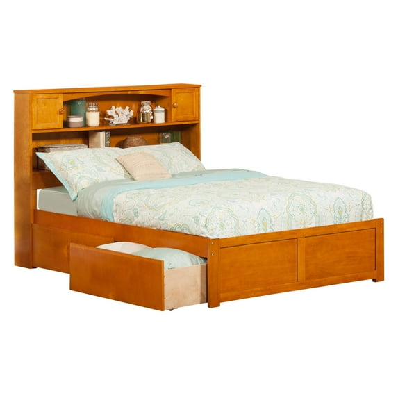 Atlantic Furniture Newport Urban Twin Storage Platform Bed in Caramel