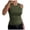 Black, variant on Womens Sleeveless Racerback High Neck Casual Basic Cotton Ribbed Fitted Tank Top Blue L