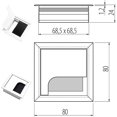 thumbnail image 2 of 3pcs Desk Table Grommet Cable Square Desk Grommet Computer Desk Grommets Aluminium Computer Grommet 2pcs 80 X 80mm+1pcs 80 X 160mm For Desk Table Cabl, 2 of 5