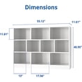 thumbnail image 7 of Cozy Castle Wood Bookshelf, 3-Tier Open Shelf Bookcase, 10 Cube Storage Organizer with Anti-Tilt Device for Bedroom, Living Room, 55.12" W x 11.6" D x 40.95" H, Brown, 7 of 7