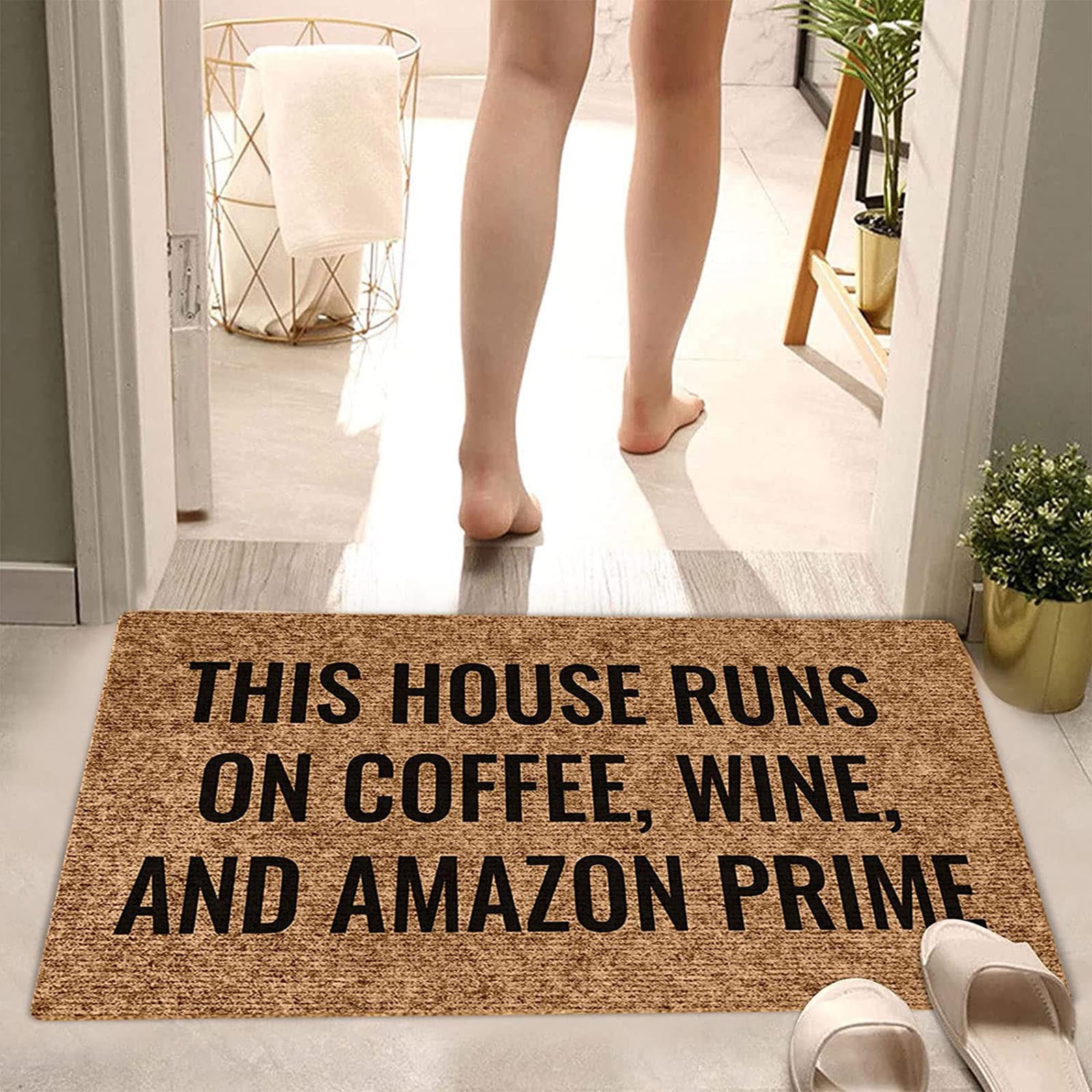 Coffee and Books Doormat  Funny Doormats and Porch Decor