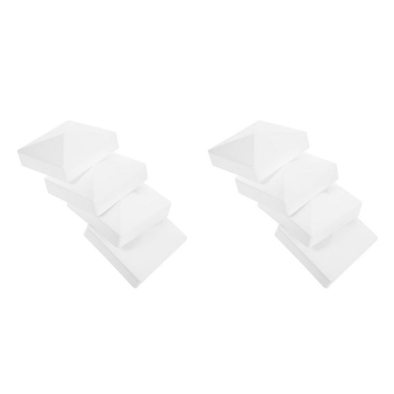 FRCOLOR 8 pcs  Vinyl Fence Post Caps, Pyramid Post Tops Piling Caps Docks Dock Post Caps Dock Piling Caps Weatherproof Fence Post Cover for Deck Post Protection