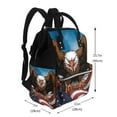 thumbnail image 2 of Balery Cartoon Bald Eagle USA Mummy Backpack - Waterproof Twill Canvas, Large Capacity Diaper Bag with Multiple Pockets and Adjustable Straps, 2 of 6