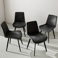 thumbnail image 2 of Set of 4 Modern Gray Faux Leather Chairs with Sturdy Metal Legs Comfort Style for Dining Room, 2 of 9