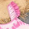 thumbnail image 6 of ZOYOEN Girls One Piece Swimsuit- Full coverage Tie Dye Halter Cute Kids Bathing Suit Pink Size 14, 6 of 8