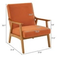 thumbnail image 4 of UBesGoo Mid Century Retro Accent Chair, Wood Frame Arm Chair, Teddy Velvet Fabric Modern Lounge Chair for Living Room Bedroom Balcony Orange, 4 of 9