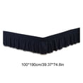 thumbnail image 1 of Pleated Bed Skirt 1PC,39.37x74.80in,Elastic Slip-Resistant Design with Pom Pom Hem for Hotel-Style Bedroom Decor & Mattress Coverage(Navy), 1 of 6