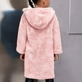 thumbnail image 3 of Hicidod Kids Fleece Jacket Hooded Faux Fur Long Winter Sherpa Coats Fashion Solid Soft Cozy Thick Warm Girls Outerwear, 3 of 7