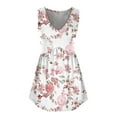 thumbnail image 5 of up to 60% off Gifts Usmixi Womens Tank Tops Beach High Waist Pleated Hem Ladies Fashion Tunic Shirts Summer Trendy Floral Print V-Neck Sleeveless Shirts Blouse Pink XL, 5 of 5