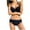 Black, variant on Women's Bikini Swimsuits - Trendy Front Wrap 2 Piece Bathing Suits - Ruched Tie Back Halter Vacation Two Piece Swimsuits Summer Beach Swimwear Pinky L