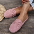 thumbnail image 6 of Bow Backless Loafer Mules for Women Soft Comfortable Dressy Slide on Shoes Women Lightweight Leather Closed Toe Mule Flats, 37, 6 of 9