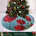 thumbnail image 6 of FMSHPON Vintage Rose Heart Xmas Christmas Tree Skirt Stand Mat for Holiday Party Decoration Indoor Outdoor 48 inches, 6 of 6