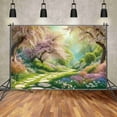 thumbnail image 2 of Spring Gard Park Backdrop Gre Tree Pink Cherry Blossom Photography Background Home ration Studio Photo Supplier, 2 of 8