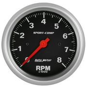 AUTO METER 3991 3-3/8IN TACH, 8,000 RPM, IN-DASH, ELEC