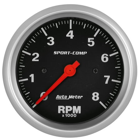 AUTO METER 3991 3-3/8IN TACH, 8,000 RPM, IN-DASH, ELEC