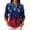 Blue, variant on LTTVQM Women's Tops Christmas Graphic Festive 3/4 Sleeve Collared Half‑Button Polo Pine Forest Gift Print Casual Holiday Gathering Attire Blouses